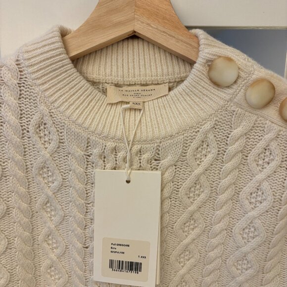 Sezane Grégoire Jumper in Ecru *BNWT* (merino wool & cotton blend) - Picture 6 of 8